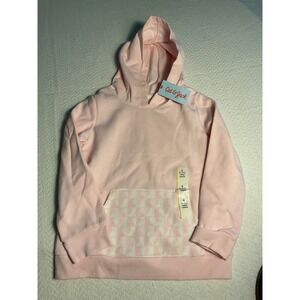 Cat Jack‎ Kids Girls Pink Heart Pattern Pocket Hoodie Sweatshirt Size S 5 6X